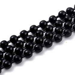Cadenas de bolas de latón hechas a mano, soldada, con carrete, negro, 3mm, 32.8 pie (10 m) / rollo