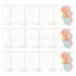 Benecreat rettangolo di plastica trasparente confezione regalo scatola in pvc, scatola pieghevole impermeabile, per giocattoli e stampi, chiaro, scatola: 6x6x12.1 cm