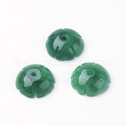 Natürliche myanmarische Jade / Burmese Jade Perlenkappen, gefärbt, Blume, 12x4 mm, Bohrung: 1 mm