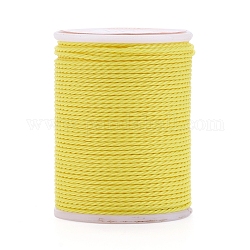 Круглый вощеный полиэфирный шнур, тайваньский вощеный шнур, витой шнур, желтые, 1 мм, около 12.02 ярда (11 м) / рулон