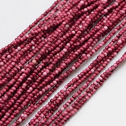 Perle sintetiche fossili fili, tinti e riscaldato, tondo, rosso scuro, 2mm, Foro: 1 mm, circa 200pcs/filo, 15.74 pollice