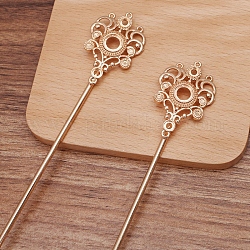 Trouver un bâton de cheveux en fer, avec bac à fleurs en alliage, or clair, pin: 120x2.5 mm