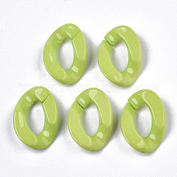 Anneaux de liaison acryliques opaques, connecteurs à liaison rapide, pour faire des chaînes, torsion, vert clair, 30x21x6mm, diamètre intérieur: 16x8 mm
