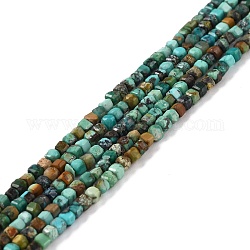 Chapelets de perles en turquoise de HuBei naturelle, facette, cube, 2x2x2mm, Trou: 0.6mm, Environ 188 pcs/chapelet, 15.47 pouce (39.3 cm)