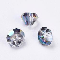 Abalorios de cristal austriaco de imitación, aaa grado, facetados, cono, colorido, 6x4mm, agujero: 0.7~0.9 mm