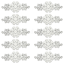 Unicraftale 10 pz 304 ciondoli connettore in acciaio inox, Taglio laser, link fiocco di neve, colore acciaio inossidabile, 11x28.5x1.5mm, Foro: 1.2 mm