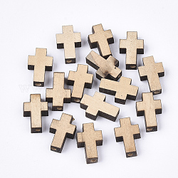 Natürliche Holzperlen, ungefärbt, Kreuz, Weizen, 15x9.5x4.5 mm, Bohrung: 1.8 mm