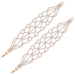 Fingerinspire 2 braccialetto di collegamento a goccia con strass di cristallo, gioielli in lega per le donne, oro chiaro, 6-3/4 pollice (17 cm)