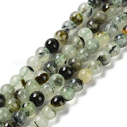 Chapelets de perles en préhnite naturelle, ronde, grade AB, 6mm, Trou: 1mm, Environ 67 pcs/chapelet, 15.3 pouce (39 cm).
