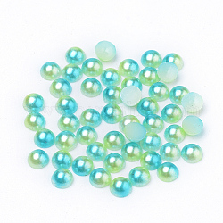 Imitation Pearl Acrylic Cabochons, Dome, Green Yellow, 6x3mm, about 5000pcs/bag
