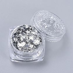 Fiocchi di alluminio, fiocchi di doratura fai da te, per riempitivo epossidico di accessori per gioielli, argento, scatola: 2.9x1.6 cm