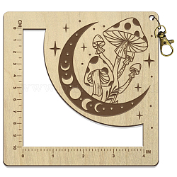 Regla de ganchillo con marco cuadrado de madera, calibre de la aguja de tejer, seta, 13x13x0.5 cm