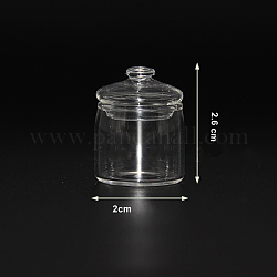 Mini pot en verre, boîte, pour les accessoires de maison de poupée faisant semblant de décorations d'accessoires, clair, 20x26mm