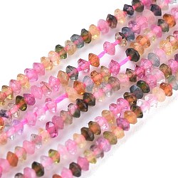 Chapelets de perles en tourmaline naturelle, Toupie, facette, 2x1mm, Trou: 0.5mm, Environ 300~340 pcs/chapelet, 15.75 pouce (40 cm)