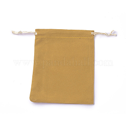 Pochettes d'emballage en velours, sacs à cordonnet, verge d'or, 15~15.2x12~12.2 cm
