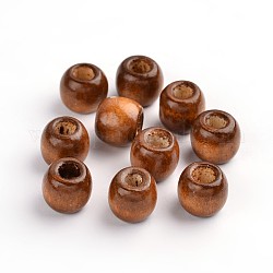 Des perles en bois naturel, teinte, sans plomb, rondelle, Sienna, 12x11mm, Trou: 5mm, environ 1800 pcs/1000 g