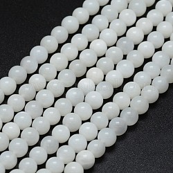Opalo blancos naturales hebras, redondo, 4mm, agujero: 0.8 mm, aproximamente 100 pcs / cadena, 15.75 pulgada (40 cm)