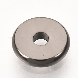 Spacer бисер латунные, диск, металлический черный, 6x1.2 мм, отверстие : 1.8 мм