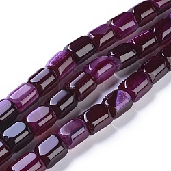 Chapelets de perles d'agate naturelle, teints et chauffée, colonne, violet, 20x15mm, Trou: 1.2mm, Environ 19 pcs/chapelet, 14.76 pouce (37.5 cm)