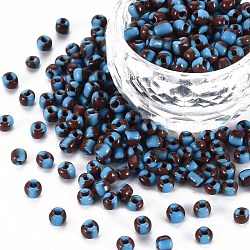 6/0 Perlas de semillas de vidrio, colores opacos filtran, cielo azul profundo, 4mm, agujero: 1.5 mm, aproximamente 4500 unidades / bolsa