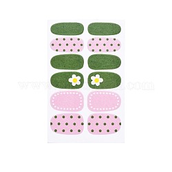 Цветочная серия наклейки для ногтей с полным покрытием, самоклеящийся, украшение ногтей для женщин, девочек, детей, розовые, 25.5x10~16.5 мм, 12шт / лист