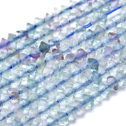 Chapelets de perles en fluorite naturel, facette, Toupie, 2.5~3x1.5~2mm, Trou: 0.5mm, Environ 250 pcs/chapelet, 14.96 pouce (38 cm)