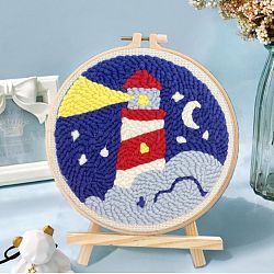 DIY Punch Needle Kits, Lighthouse Pattern, for DIY Craft Stitching, 27.5x27.5x0.1cm
