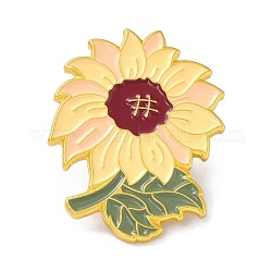 Sonnenblumen-Emaille-Pin, schöne Legierungs-Emaille-Brosche für Rucksäcke Kleidung, golden, Champagnergelb, 31x24x9 mm