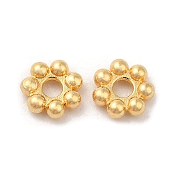 304 Edelstahl-Abstandhalter-Perlen, Blume, granulierte Perlen, echtes 18k vergoldet, 4x1.2 mm, Bohrung: 1 mm