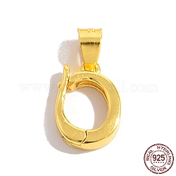 925 Sterling Silver Twister Clasps, Real 18K Gold Plated, 10.5x7x2.5mm, Hole: 3.5x2.5mm