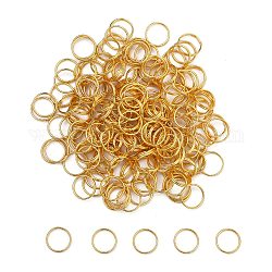 Anelli spezzati in ottone, anelli di salto a doppio anello, oro, 10x1.5mm, diametro interno: 9mm