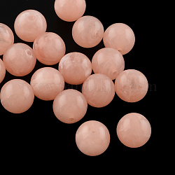 Perles rondes en acrylique d'imitation pierre précieuse, saumon noir, 14mm, Trou: 2.5mm, environ 310 pcs/500 g