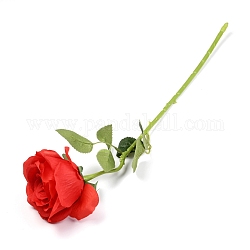 Rosa imitazione stoffa, con diametro del fiore in plastica, mazzi di fiori artificiali, per la decorazione della tavola di composizione floreale bouquet da sposa, rosso, 520mm