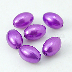 ABS Plastic Imitation Pearl Beads, Rice, Dark Violet, 11x7.5mm, Hole: 1mm, about 1406pcs/pound