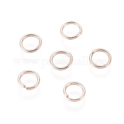 304 из нержавеющей стали открыты кольца прыжок, розовое золото , 21 датчик, 5x0.7 мм, Внутренний диаметр: 4 мм