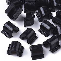 Opaque AS Plastic Base Buckle Hair Findings, for Hair Tie Accessories Making, Black, 10x12x7.5mm, about 2000pcs/bag