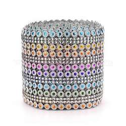 16 Reihen Plastikdiamantmaschen-Wickelrolle, Strass Kristallband, Kuchen Hochzeitsdekoration, Farbig, 118x1.5 mm