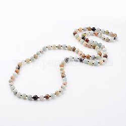 Colliers d'amazonite de fleurs naturelles, colliers de perles, 35.4 pouce