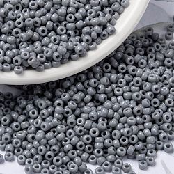 Miyuki runde Rocailles Perlen, japanische Saatperlen, 8/0, (rr498) undurchsichtiges Zementgrau, 8/0, 3 mm, Bohrung: 1 mm, ca. 422~455 Stk. / 10 g