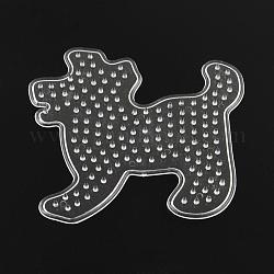 ABC Plastic Puppy Pegboards used for 5x5mm DIY Fuse Beads, Dog Silhouette, Clear, 103x92x5mm