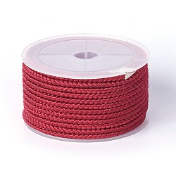 Polyester Braided Cord, FireBrick, 3mm, about 8.74 yards(8m)/roll