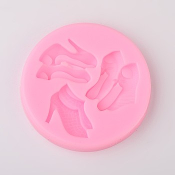 High-Heeled Shoes Design DIY Food Grade Silicone Molds AJEW-L054-35