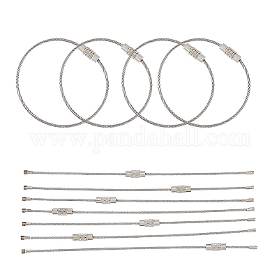 Dicosmetic 60 pz portachiavi in filo anelli per cavi 15.6 cm portachiavi in  acciaio inossidabile anello