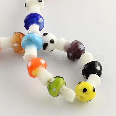 Wholesale Mushroom Handmade Lampwork Beads Strands 