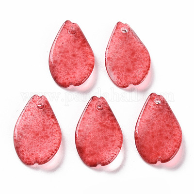 Pulvérisation peint pendentifs en verre transparent&nbsp;GLAA-S190-014G-02-1