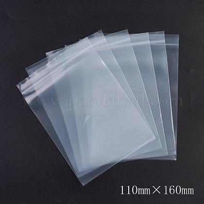 プラスチックジップロックバッグ  再封可能な包装袋  トップシール  セルフシールバッグ  長方形  ホワイト  16x11cm  片側の厚さ：3.9ミル（0.1mm）  100個/袋 OPP-G001-B-11x16cm-1