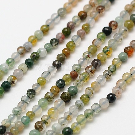 Natural Indian Agate Bead Strands G-A130-2mm-K06-1