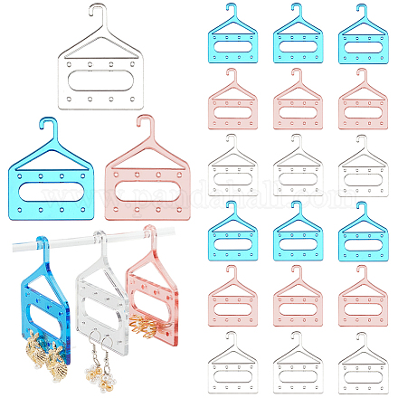 PH PandaHall 24pcs Clothes Hanger Double Layer Earring Holder Necklace Mini Hanger Rack Jewelry Display Dangle Earring Hanging Organizer Acrylic Ear Studs Display Rack for Retail Personal Exhibition EDIS-PH0001-84-1