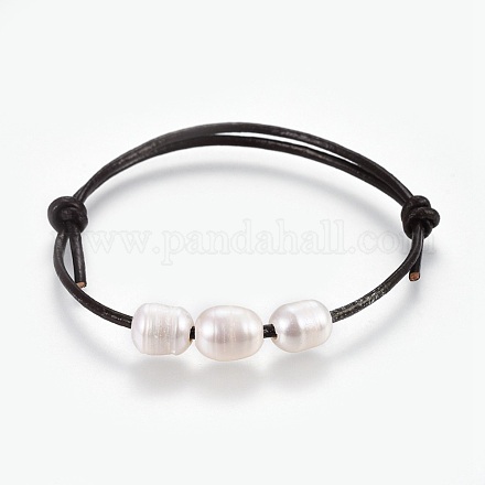 Einstellbar Rindslederband Armbänder BJEW-JB04113-01-1