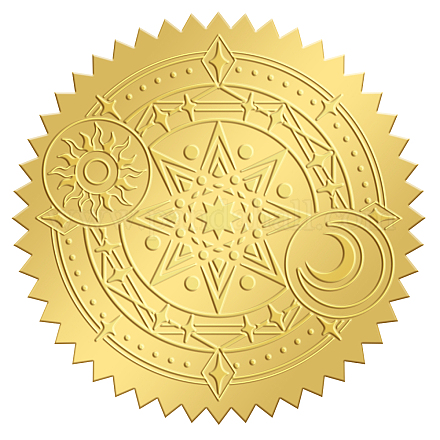 Adesivi autoadesivi in lamina d'oro in rilievo DIY-WH0211-154-1